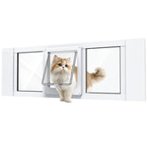 NIAOMAOGOU cat door window-insert enables tool-free installation and pet access.