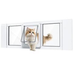 NIAOMAOGOU cat door window-insert enables tool-free installation and pet access.