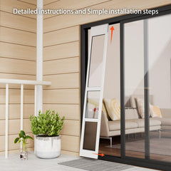 NIAOMAOGOU adjustable-height dog door shows height range for secure, customizable fit.