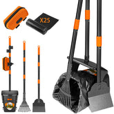 Nibnozy dog pooper scooper with long handle reduces bending for fast yard cleanup