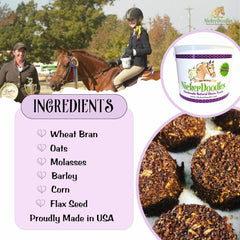 NickerDoodles wholesome-ingredients blend features oats, bran, flaxseed benefits.