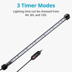 NICREW LED aquarium light slim profile on tank complements decor without overpowering.