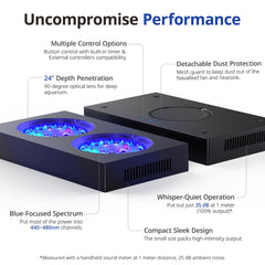 NICREW NavaReef 135 LED captures beam-angle-focused light for deeper aquarium coverage.