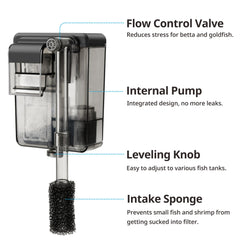 NICREW Slim Aquarium Filter installation steps captured for easy setup and quick start.