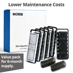 NICREW Slim filter cartridge fits snugly to Nicrew Slim Aquarium Filter