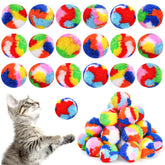Nicunom 60pcs cat pom pom balls rainbow pack; bright colors spark playful kitten exploration.