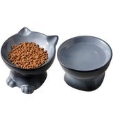 Nihow elevated bowl set side view showing raised design for easier feeding.