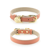 Nina Woof Rio vegan leather collar peach XS close-up for daily stylish walks