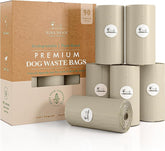 Nina Woof dog poop bags rolls packaging shows compact eco-friendly packaging.