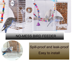 NINGVIHE No Mess Bird Feeder top lid for easy refilling without a mess