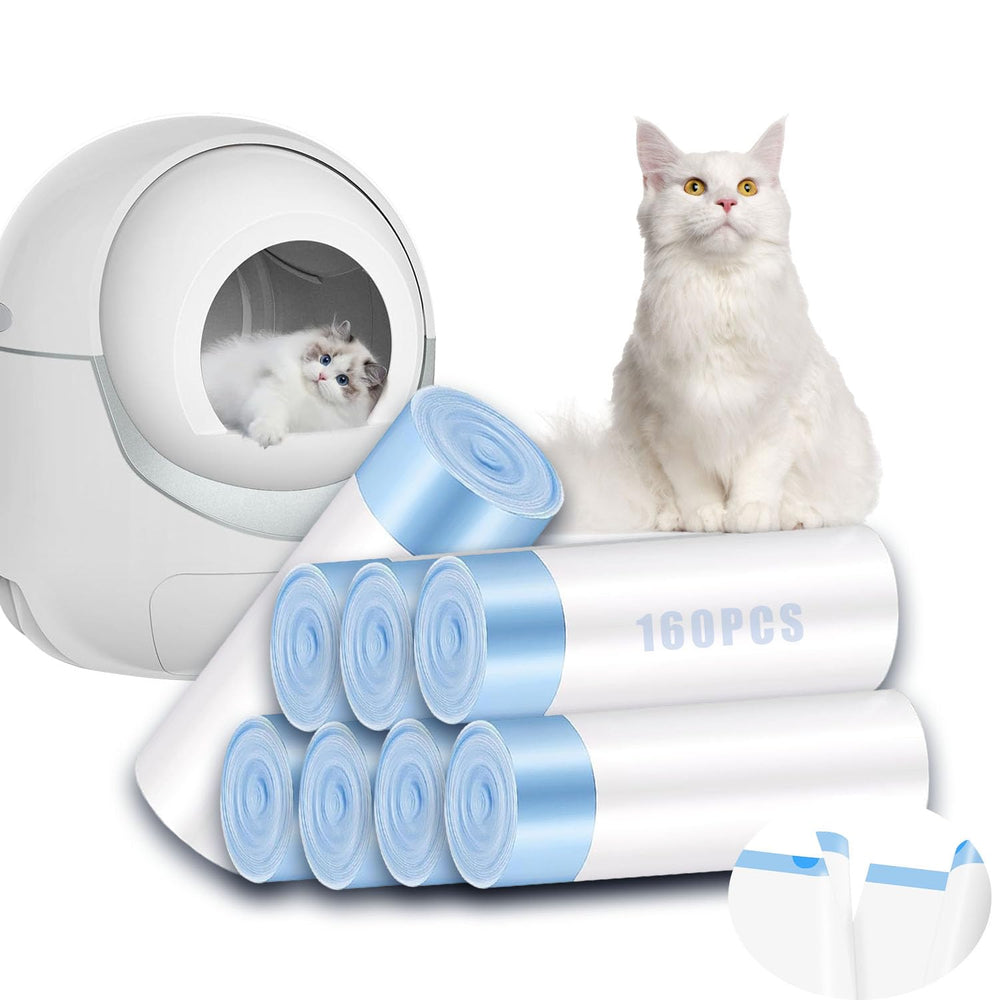 Niserelesa 160-pack cat litter bags rolled for bulk value and easy storage.