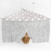 Niteangel fleece forest corner curtain hideout gray, front view for a cozy retreat.