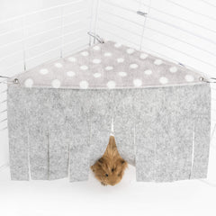 Niteangel fleece forest corner curtain hideout gray, front view for a cozy retreat.