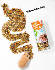 Niteangel Hamster Food & Treats Toy serving bowl highlights balanced nutrition for daily hamster meals.