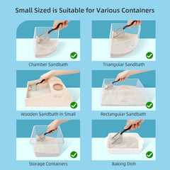 Niteangel hamster sand bath scoop dimension 6.4in shows compact fit for small terrariums.