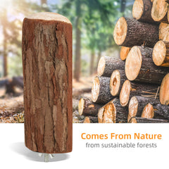 Niteangel parrot cage perch natural-fir close-up encourages safe chewing.