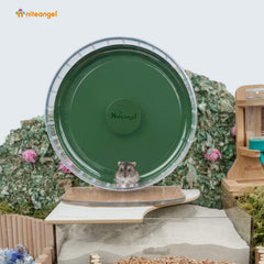Niteangel wheel with adjustable height fits different cages and bedding.