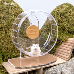Niteangel Super-Silent Hamster Wheel-base demonstrates sturdy base for secure placement in DIY cages.