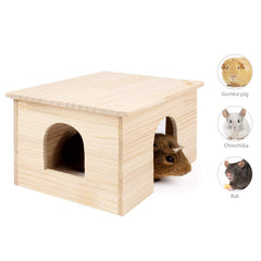 Niteangel Wood House roof habitat illustrates extra play surface for chinchillas.