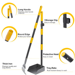 Niubya Poop Scooper adjustable handle extended for comfortable standing use.