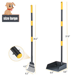 Niubya Poop Scooper anti-rust metal tray resists weather while cleaning.