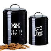 NIXBYO dog treat container 9x5 front view with airtight lid for fresh treats