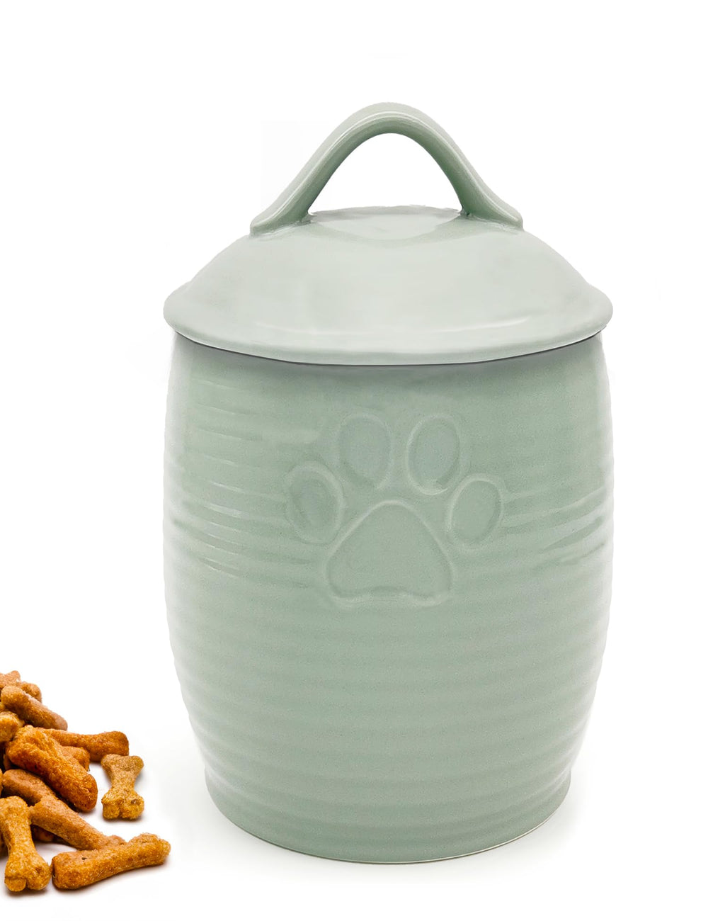 NIXBYO large dog treat container with airtight lid preserves freshness on the shelf