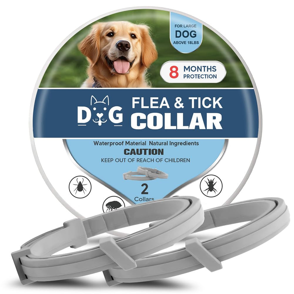 NJKPUYT flea and tick collar for dogs two-pack offers long-lasting protection and easy wear