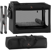 Noah & Paw Collapsible Dog Crate front view highlights quick setup for travel readiness.