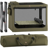 Noah & Paw collapsible crate 42 inch side view for quick travel setup.