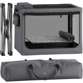Noah & Paw collapsible dog crate front view shows durable frame for travel