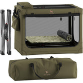 Noah & Paw collapsible dog crate frame showcases sturdy stainless-steel construction for durability.