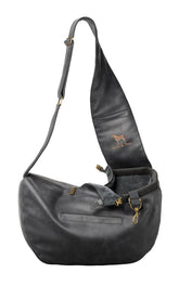 NOAH & PAW dog sling carrier side view shows compact small-dog fit for everyday errands