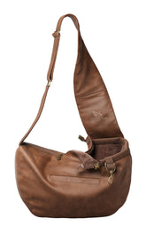 Noah & Paw dog sling main view shows stylish vegan leather for everyday comfort.