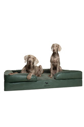 NOAH & PAW Giant Dog Bed XXL front view shows faux leather comfort