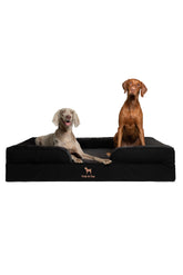 NOAH & PAW Giant Dog Bed XXL side view in denim highlights ample space for large breeds