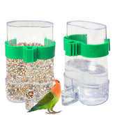 Nobgum 2-pack automatic bird dispenser in green packaging for easy home cage setup.