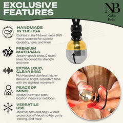 Noble Bells brass nickel silver detail highlights premium materials and long-lasting tone.