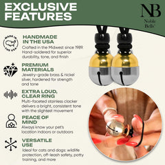 Noble Bells collar bell on pet-wear enhances visibility during outdoor play
