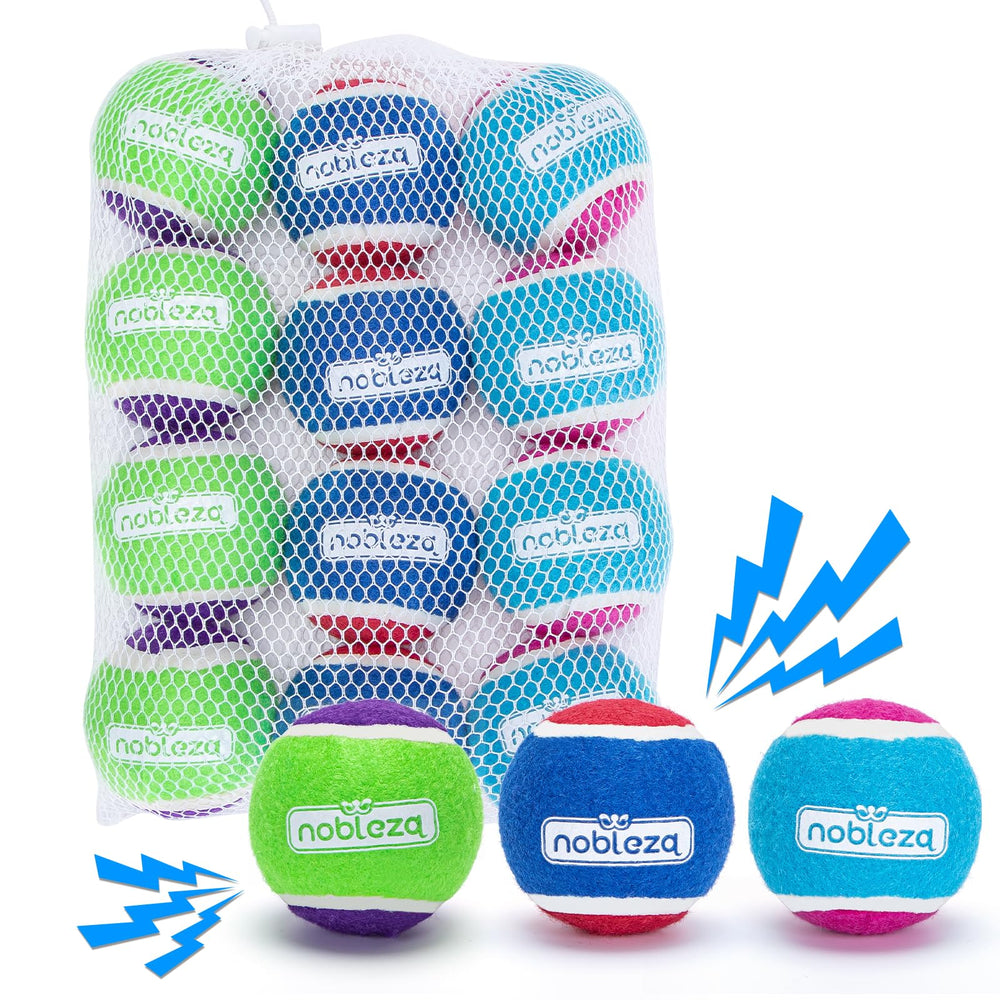 Nobleza dog tennis ball 12-pack packaging for easy storage and play sessions