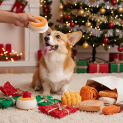 Nocciola crinkle bread toy provides inviting sensory cues for dogs.