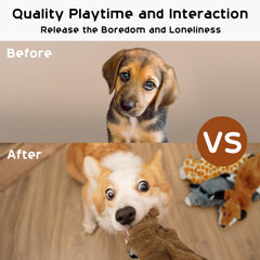 Nocciola dog squeaky toy set long-2 attracts attention with crunchy interior for instinctive play.