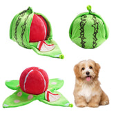 Nocciola hide-and-seek plush dog toy watermelon peel boosts interactive play for small dogs.
