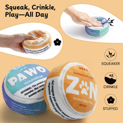 Nocciola ZN blue plush dog toy with soft fabric for cuddling.