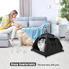 Nockovi Open Design Pet Tent side mesh walls enable ventilation and security.