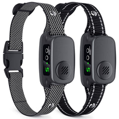 NOIDECE bark collar 2-pack front view with durable nylon strap for daily training.
