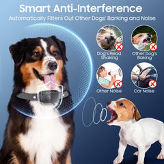 NOIDECE bark collar closeup nylon strap emphasizes comfort during long training sessions.