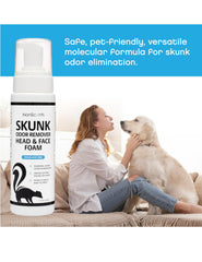 NonScents foam-application demonstrates simple, on-pet treatment for odor reduction.