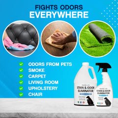NonScents Stain & Odor Eliminator label closeup emphasizes safe, fragrance-free multi-surface use.