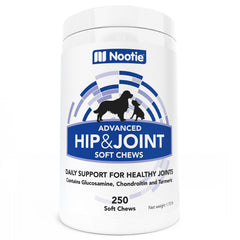Nootie Glucosamine for Dogs 250ct packaging image shows convenient daily joint support.